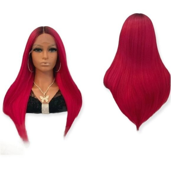 Raspberry Synthetic Blend Wig